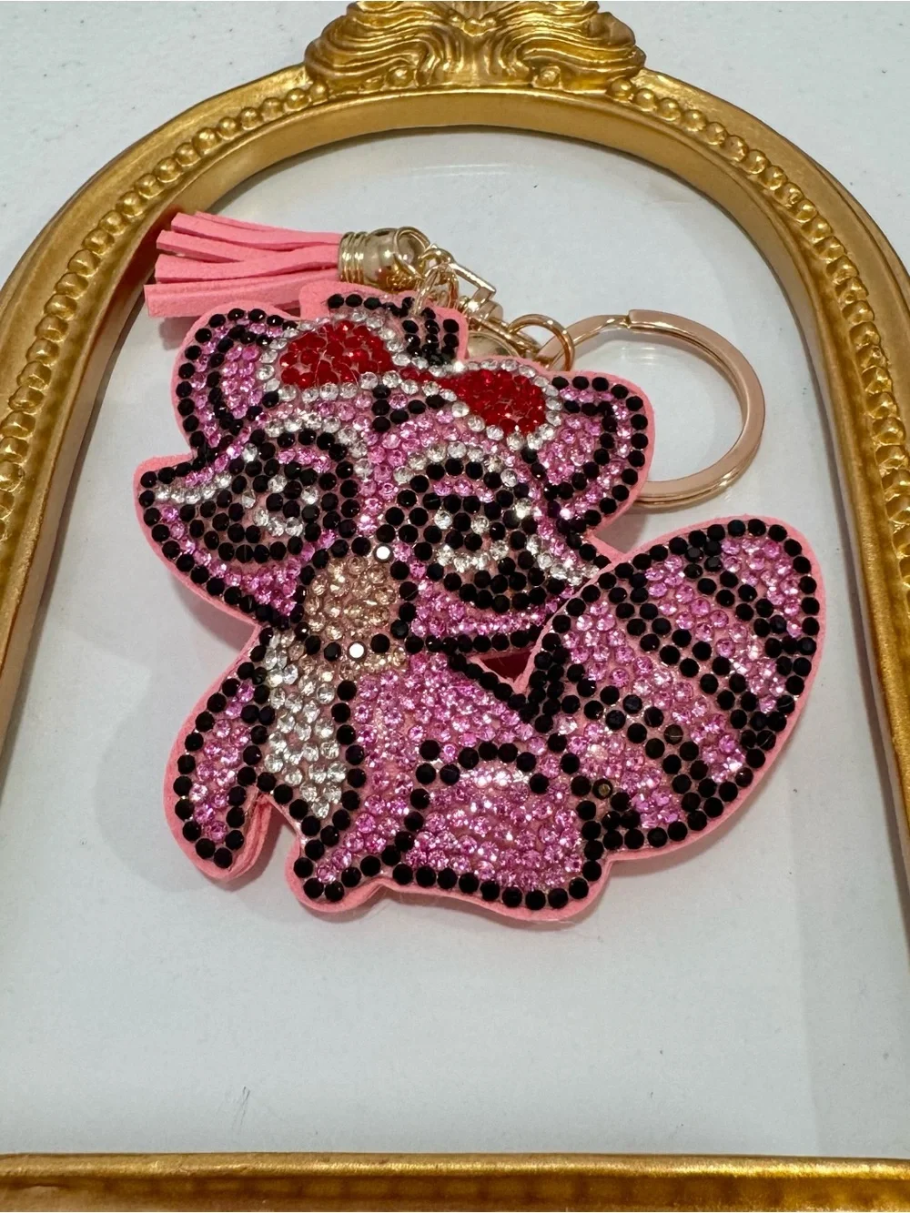 New Pink Raccoon Keychain/Bag Charm